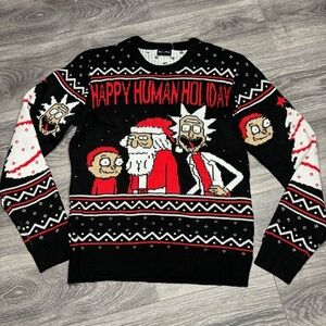 Rick & Morty Happy Human Holiday Christmas Sweater Med 257